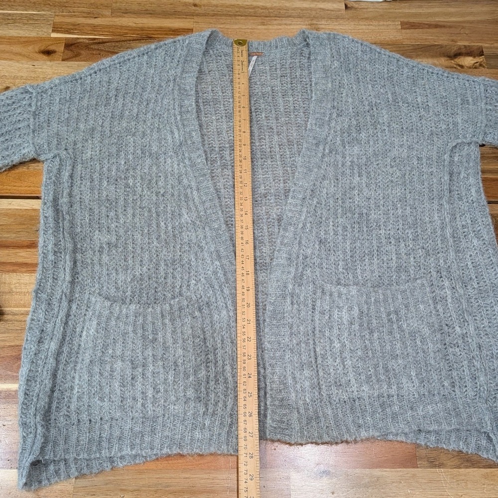 Free People Womens XS Weekend Getaway Gray Alpaca Oversized Cardigan Pockets - Picture 8 of 9
